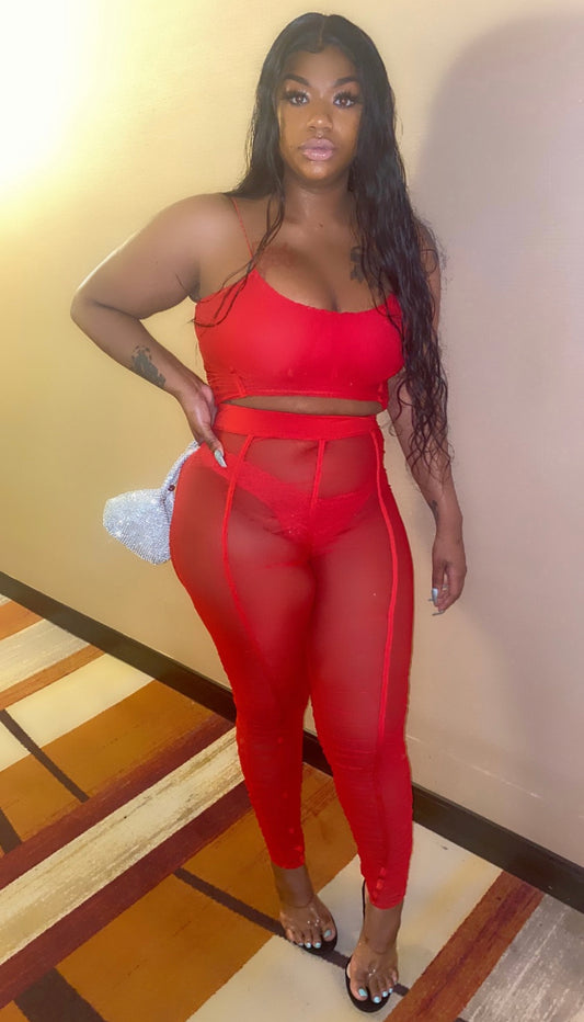 Sexy red 2 piece set